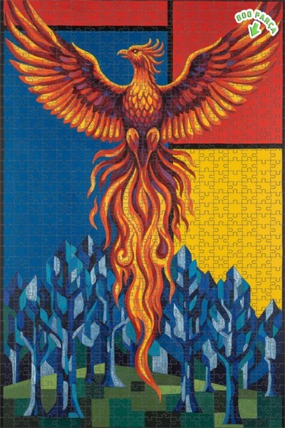 Teona Ahşap لغز خشبي رائع بإطار ذو طابقين بتصميم عصري يشبه لوحة زيتية لطائر ا...