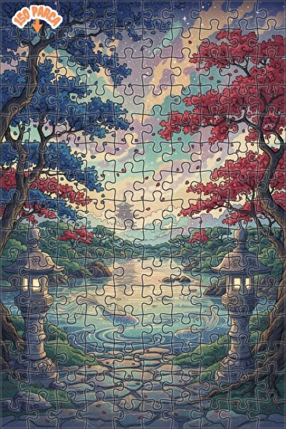 Teona Ahşap لغز خشبي ياباني على شكل أسماك الكوي بتصميم لوحة زيتية 150 قطعة 20×30