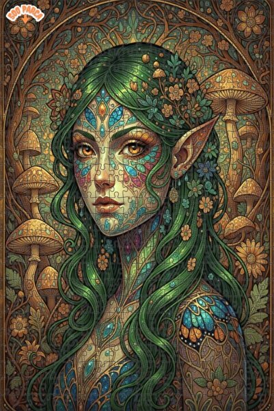 Teona Ahşap لغز خشبي مؤطر بطبقتين بمظهر لوحة زيتية لجنية الغابة السحرية 500 ق...