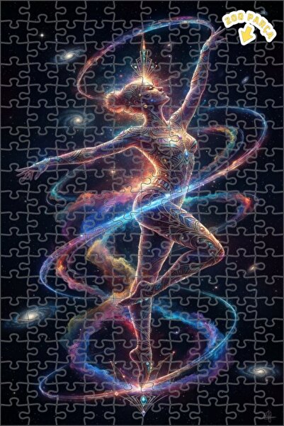 Teona Ahşap لغز خشبي فني رقمي بإطار مزدوج الطبقات بتصميم راقص فضائي 200 قطعة ...