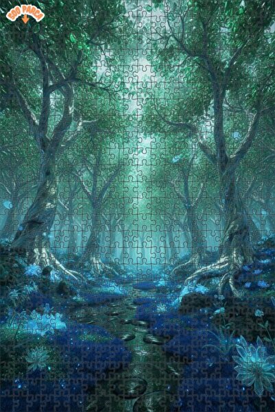 Teona Ahşap لغز خشبي مؤطر بطبقتين لمسار الغابة الغامضة 500 قطعة 50×30