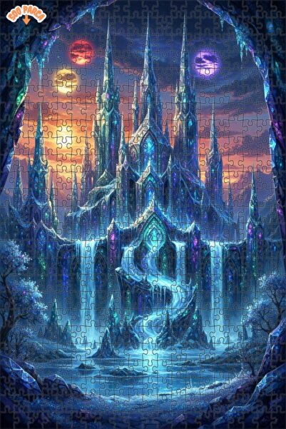 Teona Ahşap Crystal Palace Illusion Art Double Layer Framed Wooden Puzzle 500...