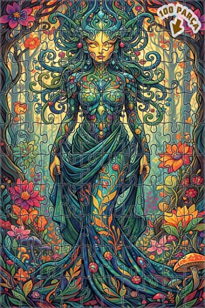 Teona Ahşap لغز خشبي مؤطر بمظهر لوحة زيتية لجنية الربيع 100 قطعة 25×25