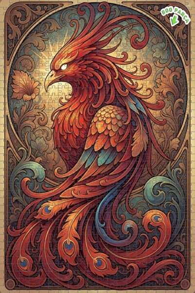 Teona Ahşap لوحة فنية رائعة على شكل طائر الفينيق، لوحة فنية ذات طابقين مؤطرة ...