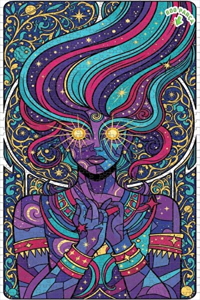 Teona Ahşap لغز خشبي بإطار مزدوج الطبقات بمظهر نسائي فلكي كوني 800 قطعة 70×50