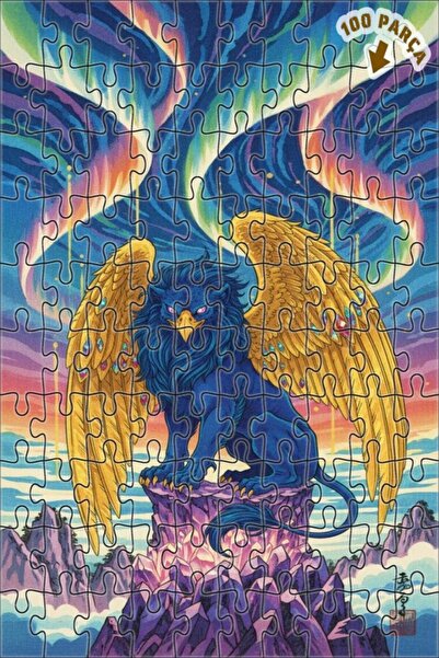 Teona Ahşap لغز خشبي مؤطر بطبقة مزدوجة من ميستيك بلو جريفين كريستال سيرف، 100...