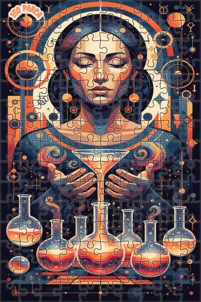 Teona Ahşap لغز خشبي مؤطر بطبقتين لامرأة علمية غامضة 150 قطعة 20×30