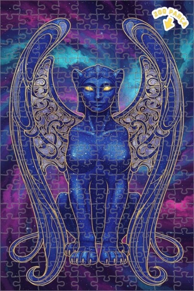 Teona Ahşap لغز خشبي بإطار مزدوج الطبقات على شكل جالاكسي سفنكس، 200 قطعة، 25×35