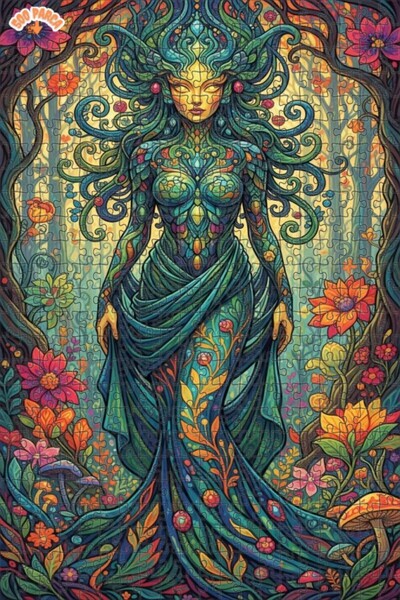 Teona Ahşap لغز خشبي مؤطر بمظهر لوحة زيتية لجنية الربيع 500 قطعة 50×30