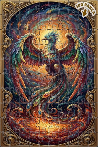 Teona Ahşap لوحة فنية رائعة على شكل طائر الفينيق، لغز خشبي بإطار مزدوج الطبقا...