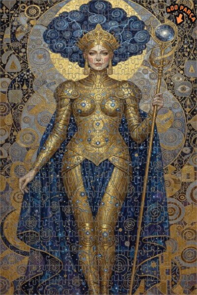 Teona Ahşap لغز خشبي فني بمظهر لوحة زيتية لملكة الكون المدرعة بالذهب 400 قطعة...