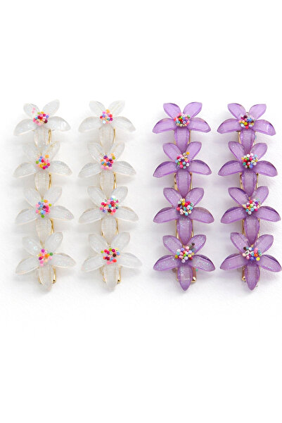 MakeWell Agrafe de păr Rengarek cu flori de lotus și design floral cu piatră ...