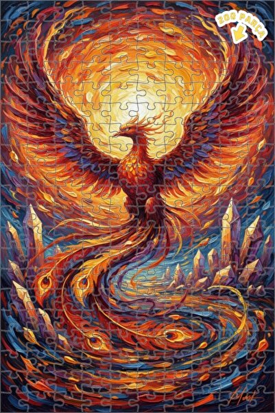 Teona Ahşap لغز فني بمظهر لوحة زيتية لمجنح الفينيق الأسطوري 200 قطعة 25×35