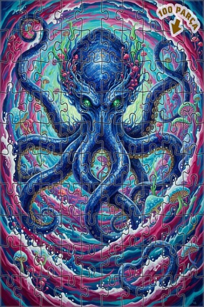 Teona Ahşap لغز خشبي بإطار مزدوج الطبقات بمظهر لوحة زيتية لوحش البحر السحري 1...