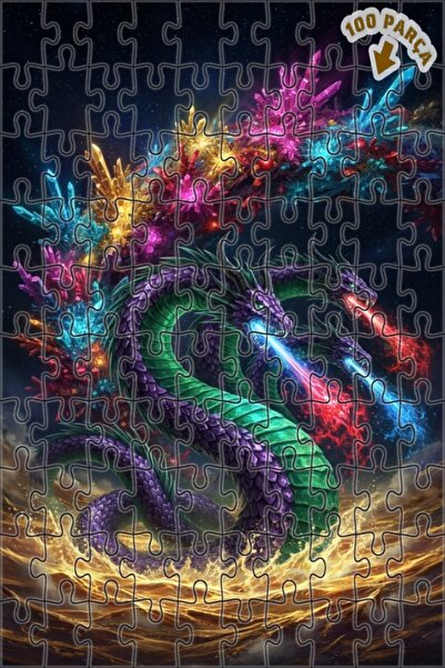 Teona Ahşap لغز خشبي بإطار مزدوج الطبقات من كريستال دراغون بيز 100 قطعة 25x25