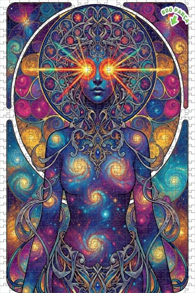 Teona Ahşap لغز خشبي بإطار مزدوج الطبقات للمرأة ذات الطاقة الكونية الفلكية 80...