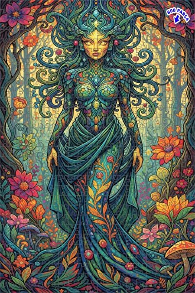 Teona Ahşap لغز خشبي مؤطر بمظهر لوحة زيتية لجنية الربيع 600 قطعة 50×35