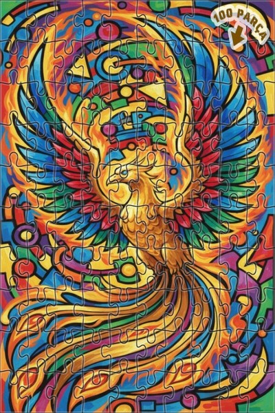 Teona Ahşap لوحة زيتية بتصميم فني حديث على شكل طائر الفينيق السحري، لوحة خشبي...