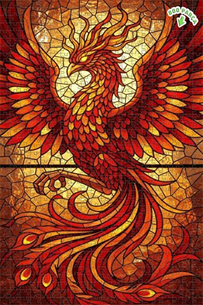 Teona Ahşap لغز خشبي بإطار مزدوج الطبقات بفن الزجاج الملون على شكل طائر العنق...