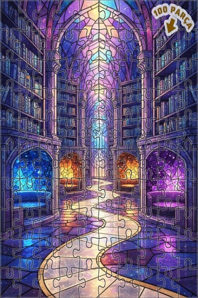 Teona Ahşap لغز خشبي مؤطر بطبقتين بتصميم فن الزجاج الملون للمكتبة الفلكية 100...