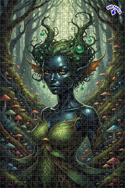 Teona Ahşap لغز خشبي بإطار ذو طابقين بتصميم فني لجنية الغابة 600 قطعة 50×35