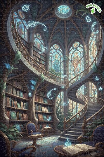 Teona Ahşap لغز خشبي مؤطر بطبقتين للمكتبة السحرية 800 قطعة 70×50