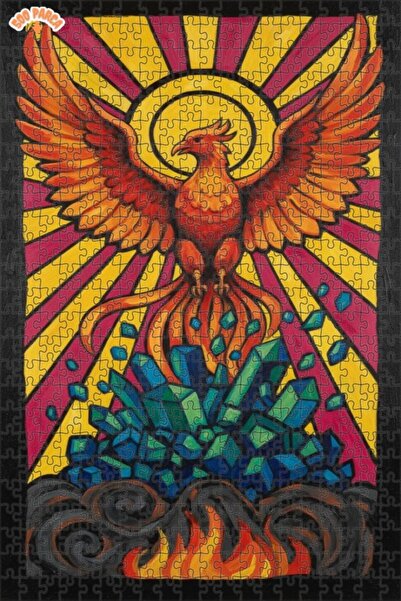 Teona Ahşap Phoenix Flame Soaring Double-Decker Framed Wooden Puzzle 500 Piec...