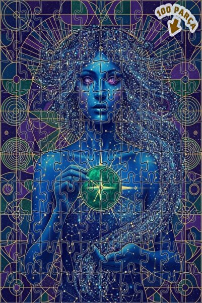 Teona Ahşap لغز خشبي بإطار مزدوج الطبقات بمظهر لوحة زيتية لخريطة النجوم الكون...