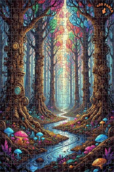 Teona Ahşap لغز خشبي بإطار مزدوج الطبقات من ستيمبانك أورجان ريفر 400 قطعة 35x35