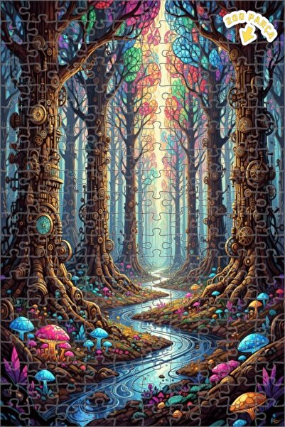 Teona Ahşap لغز خشبي بإطار مزدوج الطبقات من ستيمبانك أورجان ريفر 200 قطعة 25x35