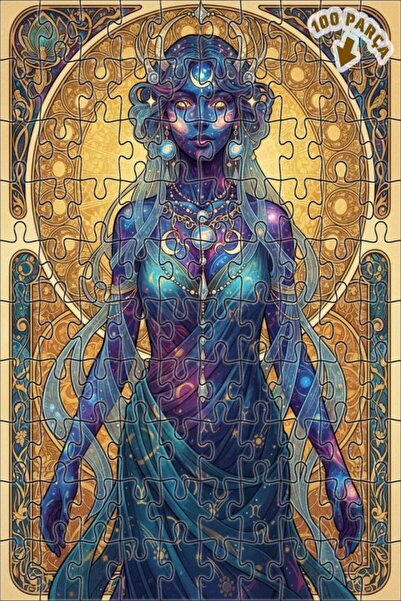 Teona Ahşap لوحة زيتية بتصميم ملكة الكون، لوحة فنية بطراز آرت نوفو ذات طابقين...