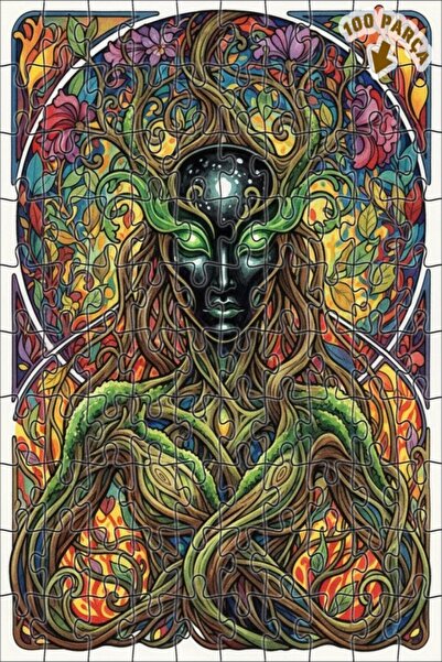 Teona Ahşap لغز خشبي مؤطر بطبقتين بمظهر لوحة زيتية يصور الكائن الأسطوري الأعل...