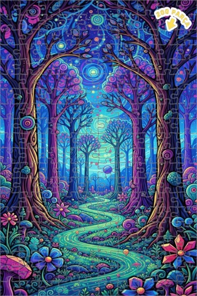 Teona Ahşap لغز خشبي بإطار مزدوج الطبقات بمظهر لوحة زيتية مستوحاة من الغابة ا...