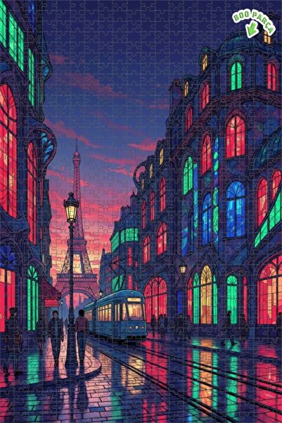 Teona Ahşap لغز خشبي بإطار مزدوج الطبقات بمظهر لوحة زيتية لإضاءات باريس 800 ق...