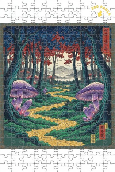 Teona Ahşap لغز خشبي مؤطر بطبقتين من كريستال الغابة الغامضة 200 قطعة 25x35