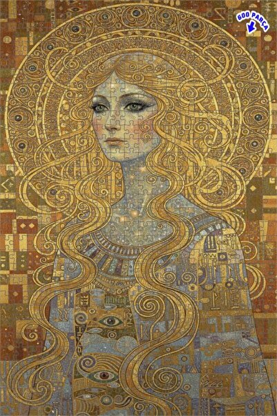 Teona Ahşap لغز خشبي بإطار مزدوج الطبقات بمظهر لوحة زيتية لامرأة من عصر النهض...