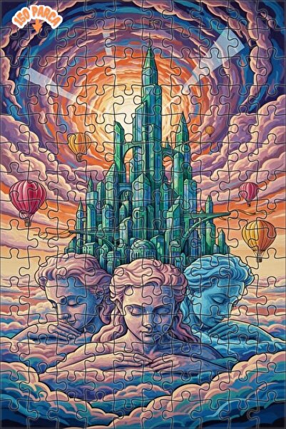 Teona Ahşap لغز خشبي بإطار مزدوج الطبقات من سلسلة ساحر أوز، مدينة الزمرد، 150...