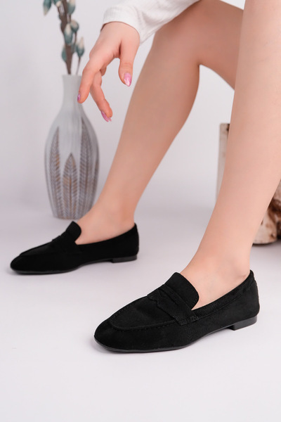 RoseVeno Дамски черни суедни обувки от велур