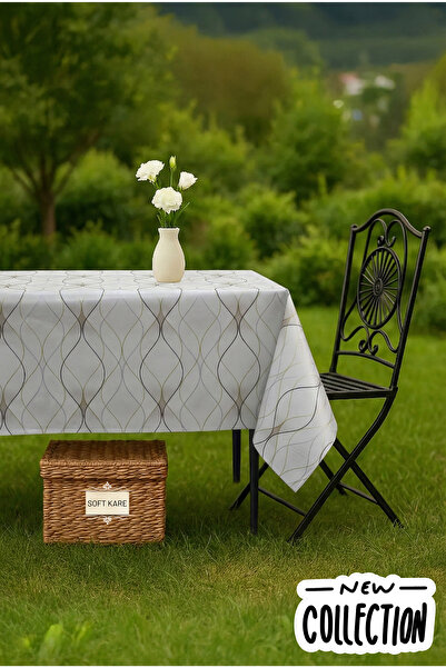 Soft Kare Pvc Fiber Tablecloth – Wipeable, Waterproof, Modern Pattern, for Ki...