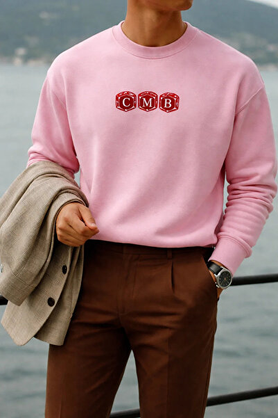 COMBİNE MİCHAİL Ανδρικό φούτερ Daily Trend με τύπωμα σε ροζ χρώμα