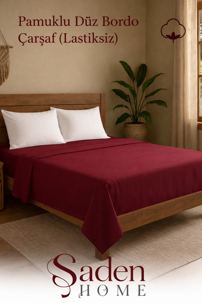 SADEN HOME Pamuk DELA DVOSTRUKA SPAVAĆA SOBA BORDO Čaršav 0X240 CM
