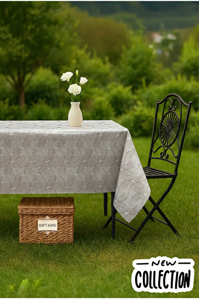 Soft Kare Pvc Fiber Tablecloth – Wipeable, Waterproof, Modern Pattern, for Ki...