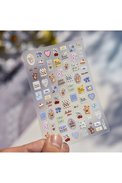 Choice ملصق أظافر ثلاثي الأبعاد لطيف برسومات جرافيتي، على شكل مخلب قطة، أرنب،...