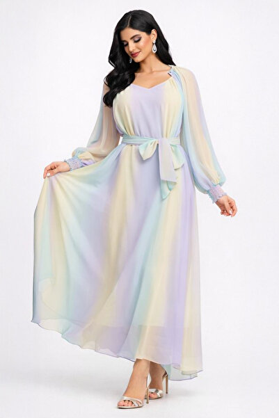 Stylish Stylish colorful chiffon dress