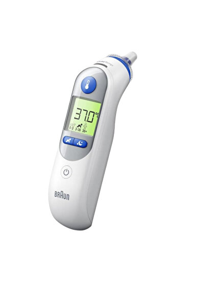 Braun مقياس حرارة الأذن الرقمي ThermoScan 7 Plus - أبيض وأزرق، IRT6525، عبوة ...