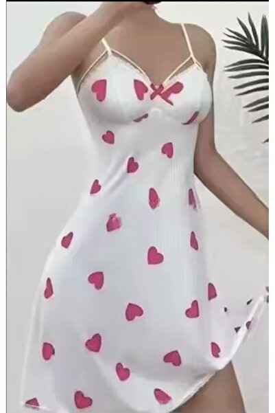 LaFont Short nightgown with a heart print: comfort and an attractive romantic...