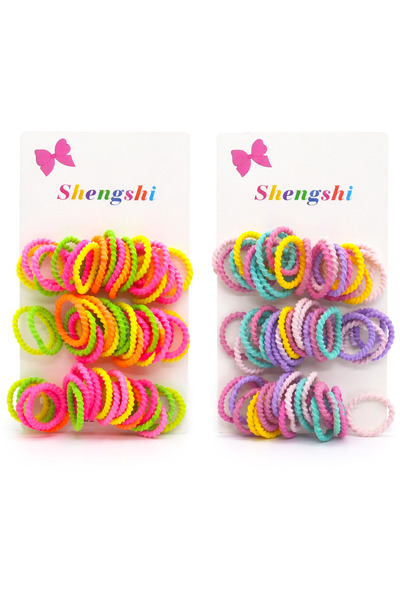 MakeWell Set de elastic pentru păr – colorat și negru fără cusături de cleme ...