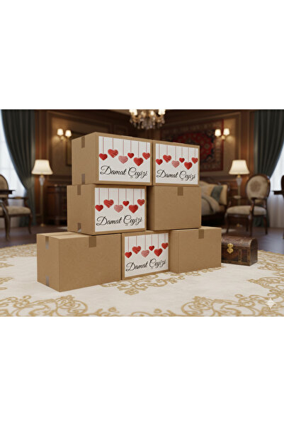 ORGANİZASYON HEDİYEM 10 Adet Çeyiz Kolisi Için Sticker (a4 Boyutunda Yapışkan...