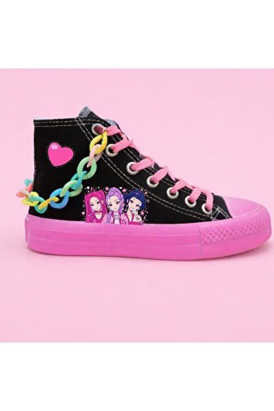 archiepet Random Kpop Demon Hunters Printed Girl's Shoes with Heart Detail an...