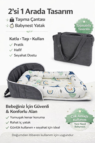 Jaju Baby 2’si 1 Arada Taşınabilir Babynest & Taşıma Çantası – Katlanabilir, ...